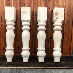 Knotty Pine Chunky Dining Legs - 5" x 5" x 29"
