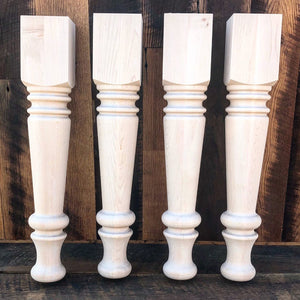 Maple Chunky Bell Dining Legs - 5" x 5" x 29"
