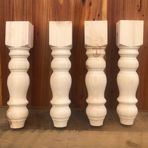 Knotty Pine Chunky Farmhouse Bench Legs - 3.5" x 3.5" x 16"