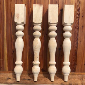 Knotty Pine Chunky Dining Legs - 3.5" x 3.5" x 29"